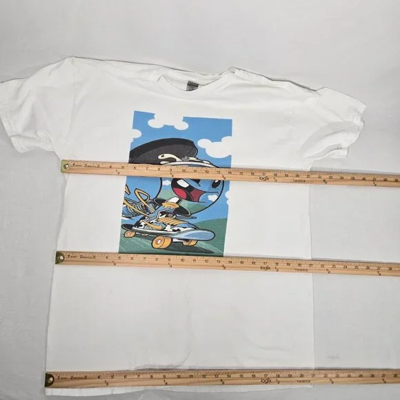 RARE Vintage 90's GILDAN Y2K Ice Cream Carton Skateboard WHITE T-Shirt Size L. - Picture 17 of 17